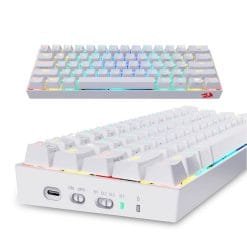 Redragon K530 DRACONIC Pro 60% Compact RGB Wireless Gaming Mechanical Keyboard, 61 Keys Tenkeyless Designed 5.0 Bluetooth with Tactile Brown Switches White Edition 9 Redragon K530 DRACONIC Pro 60% Compact RGB Wireless Gaming Mechanical Keyboard, 61 Keys Tenkeyless Designed 5.0 Bluetooth with Tactile Brown Switches White Edition - Image 5