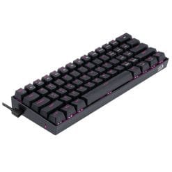 Alternative view of Redragon K630 Wired 60% Gaming Mechanical Keyboard with Pink Backlite and USB type C Cable Brown Switches