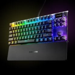 Alternative view of SteelSeries APEX 7 TKL Mechanical Gaming Keyboard with OLED Smart Display and USB Passthrough Red Switches