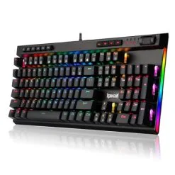 Redragon K580 VATA RGB LED Backlit Mechanical Gaming Keyboard 104 Keys Anti-ghosting with Macro Keys & Dedicated Media Controls, Onboard Macro Recording (Brown Switches)