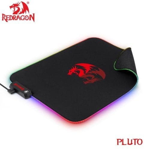 Redragon P026 PLUTO RGB LED Large Gaming MousePad Soft Matt with Nonslip Base, Stitched Edges (330 X 260 X 3MM)