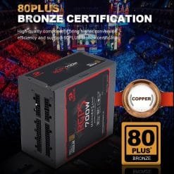 Alternative view of Redragon RGPS 700W Gaming PC Power Supply RGPS Full Modular 80PLUS Bronze (GC-PS005)