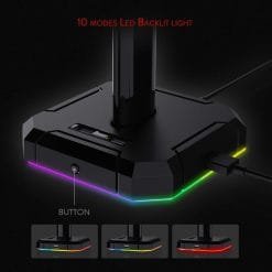 Alternative view of Redragon Scepter Pro RGB Backlit Gaming Headphone Stand with Aluminum Supporting Bar and 4X USB 2.0 Ports( HA300 )