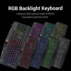 Redragon S101 Wired RGB Backlit Gaming Keyboard, Mouse, Mouse Pad, Headset Combo 4 in 1 Bundle 13 Redragon S101 Wired RGB Backlit Gaming Keyboard, Mouse, Mouse Pad, Headset Combo 4 in 1 Bundle - Image 6
