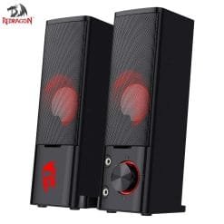 Alternative view of Redragon GS550 ORPHEUS PC Gaming Speakers 2.0 Channel Stereo Sound Bar with Compact Maneuverable Size, Headphone Jack, Quality Bass and Red Backlit