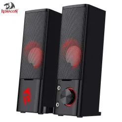 Alternative view of Redragon GS550 ORPHEUS PC Gaming Speakers 2.0 Channel Stereo Sound Bar with Compact Maneuverable Size, Headphone Jack, Quality Bass and Red Backlit