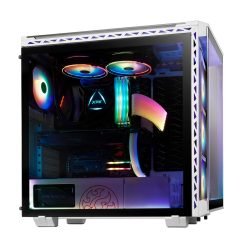 Alternative view of XPG BATTLECRUISER Mid-Tower 4 RGB Fans Tempered Glass Panel PC Gaming Case – White