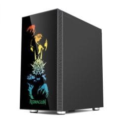 Alternative view of Redragon GC-608 Steeljaw Tempered Glass Gaming PC Case with RGB backlighting SYNC Support up to ATX Motherboards USB 3.0