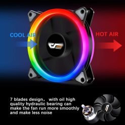 Alternative view of Aigo Darkflash DR12 Pro 5 in 1 Gaming PC Case RGB Fans 120mm Quiet with Remote Speed adjust AURA SYNC Pack of 5 RGB Fans with Controller
