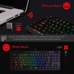 Redragon K596 2.4G Wireless and Wired RGB Mechanical Gaming Keyboard TKL 14 Redragon K596 2.4G Wireless and Wired RGB Mechanical Gaming Keyboard TKL - Image 7