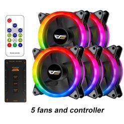 Aigo Darkflash DR12 Pro 5 in 1 Gaming PC Case RGB Fans 120mm Quiet with Remote Speed adjust AURA SYNC Pack of 5 RGB Fans with Controller - Image 6