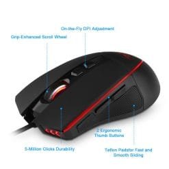 Redragon M909 Emperor RGB USB Gaming Mouse Wired High-Precision Programmable with 12400DPI and 8 Buttons 13 Redragon M909 Emperor RGB USB Gaming Mouse Wired High-Precision Programmable with 12400DPI and 8 Buttons - Image 6