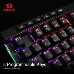 Redragon K580 VATA RGB Mechanical Gaming Keyboard 104 Keys Anti-Ghosting Macro Keys Blue Switches 12 Redragon K580 VATA RGB Mechanical Gaming Keyboard 104 Keys Anti-Ghosting Macro Keys Blue Switches - Image 6