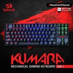 Redragon K552 KUMARA Tenkeyless RGB Mechanical Gaming Keyboard Metal Plate TKL 87 Keys Blue Switch Clicky