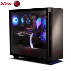 Alternative view of XPG INVADER Mid-Tower Brushed Aluminum PC Gaming Case with Side Light - BLACK