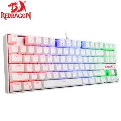 Redragon K552 KUMARA TKL RGB Mechanical Gaming Keyboard Metal Plate Blue Switch Clicky White
