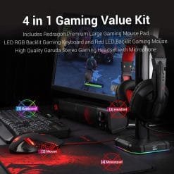 Redragon S101 Wired RGB Backlit Gaming Keyboard, Mouse, Mouse Pad, Headset Combo 4 in 1 Bundle 14 Redragon S101 Wired RGB Backlit Gaming Keyboard, Mouse, Mouse Pad, Headset Combo 4 in 1 Bundle - Image 7