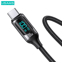 Alternative view of USAMS 100W Type C Digital Display Fast Charging and Data Cable Braided 1.2M Data Fast Charging US-SJ546