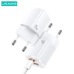 USAMS T37 Super Si 20W QC3.0+PD Fast Charger with Type C and USB 2 Ports (EU) US-CC128