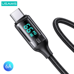 USAMS 66W Type C Digital Display 6A Fast Charging and Data Cable Braided 1.2M Data Fast Charging SJ544 13 USAMS 66W Type C Digital Display 6A Fast Charging and Data Cable Braided 1.2M Data Fast Charging SJ544 - Image 6