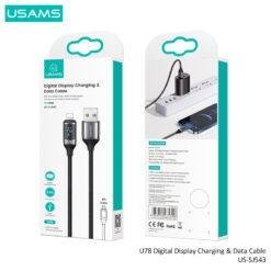 USAMS U78 2.4A Lightening Digital Display Fast Charging and Data Cable Braided 1.2M Data Fast Charging US-SJ543 - Image 8