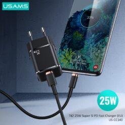 USAMS Super Si 25W PD Charger Super Fast Charger QC 3.0 2.0 USB Type C Charger 12 USAMS Super Si 25W PD Charger Super Fast Charger QC 3.0 2.0 USB Type C Charger - Image 6