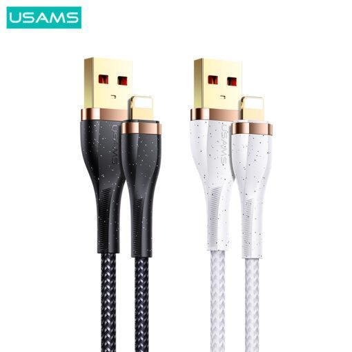 USAMS U64 Aluminum Alloy Lightening Charging & Data Cable Braided 1.2M with Gold Plated Joints US-SJ487