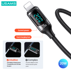 USAMS 100W Type C Digital Display Fast Charging and Data Cable Braided 1.2M Data Fast Charging US-SJ546 10 USAMS 100W Type C Digital Display Fast Charging and Data Cable Braided 1.2M Data Fast Charging US-SJ546 - Image 4