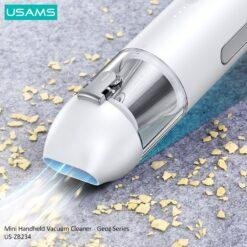 USAMS Portable Mini Handheld Car Vacuum Cleaner Strong Suction Auto Wireless Vacuum Cleaner White US-ZB234 8 USAMS Portable Mini Handheld Car Vacuum Cleaner Strong Suction Auto Wireless Vacuum Cleaner White US-ZB234 - Image 3