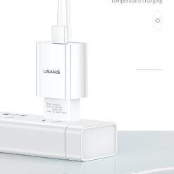 USAMS T18 USB Travel Charger Universal Single USB Fast Charger 11 USAMS T18 USB Travel Charger Universal Single USB Fast Charger - Image 4