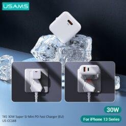 USAMS Super Si PD 30W Mini Fast Mobile Charging Adapter Mobile Phone Charger 9 USAMS Super Si PD 30W Mini Fast Mobile Charging Adapter Mobile Phone Charger - Image 3