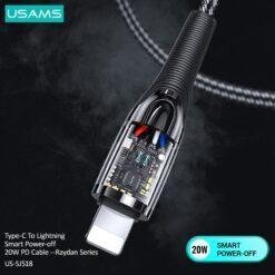 USAMS 20W Type-C to Lightning Smart Power-off PD Cable Fast Charging For iPhone US-SJ518 - Image 5