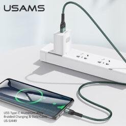 USAMS U55 Lightening Aluminum Alloy Braided Fast Charging & Data Cable 1M US-SJ448 - Image 3