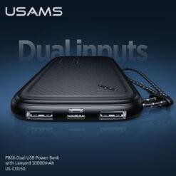 Alternative view of USAMS PB56 10000mah Dual USB Fast Power Bank with Lanyard US-CD150