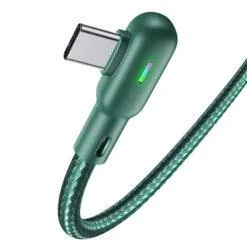 Alternative view of USAMS U57 RGB Dual Right Angle Gaming Micro USB Data Cable for Android Nylon Braided 1.2M US-SJ457