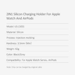 USAMS 2 IN 1 Silicon Charging Holder For Apple Watch And AirPods US-ZJ051 9 USAMS 2 IN 1 Silicon Charging Holder For Apple Watch And AirPods US-ZJ051 - Image 4
