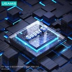 USAMS T37 Super Si 20W QC3.0+PD Fast Charger with Type C and USB 2 Ports (EU) US-CC128 12 USAMS T37 Super Si 20W QC3.0+PD Fast Charger with Type C and USB 2 Ports (EU) US-CC128 - Image 6
