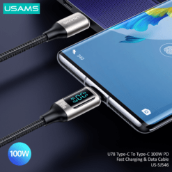 USAMS 100W Type C Digital Display Fast Charging and Data Cable Braided 1.2M Data Fast Charging US-SJ546 11 USAMS 100W Type C Digital Display Fast Charging and Data Cable Braided 1.2M Data Fast Charging US-SJ546 - Image 5