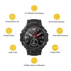 Alternative view of Amazfit T-Rex Smart Watch with 12 Military Grade Certifications and Resistant to Harsh Environments