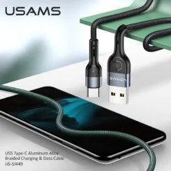 USAMS U55 Lightening Aluminum Alloy Braided Fast Charging & Data Cable 1M US-SJ448