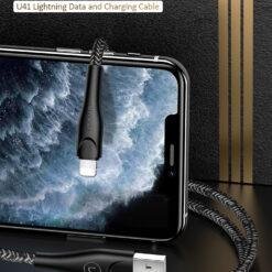 Alternative view of USAMS U41 Lightening Braided Data Fast and Safe Charging Data Cable 1M US-SJ391