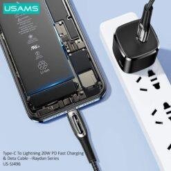 USAMS Raydan Series Type-C To Lightning 20W PD Fast Charging & Data Cable 1.2M US-SJ496 - Image 6