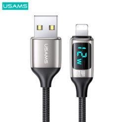 USAMS U78 2.4A Lightening Digital Display Fast Charging and Data Cable Braided 1.2M Data Fast Charging US-SJ543 - Image 7