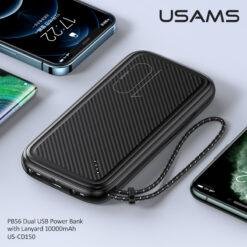 USAMS PB56 10000mah Dual USB Fast Power Bank with Lanyard US-CD150 13 USAMS PB56 10000mah Dual USB Fast Power Bank with Lanyard US-CD150 - Image 6