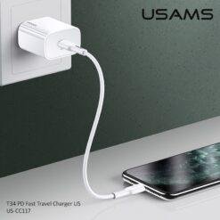 USAMS T34 Type C PD 20W Fast Charger 20W Quick Charge 4.0 3.0 QC Phone Charger US-CC118 10 USAMS T34 Type C PD 20W Fast Charger 20W Quick Charge 4.0 3.0 QC Phone Charger US-CC118 - Image 5