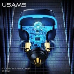 USAMS 80W Car Fast Charger with 3 Ports USB Type C PD 3.0 QC3.0 Quick Charge US-CC126 10 USAMS 80W Car Fast Charger with 3 Ports USB Type C PD 3.0 QC3.0 Quick Charge US-CC126 - Image 5