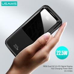 USAMS PB58 10000mAh 22.5W Dual QC3.0 PD LED Digital Fast Charging Power Banks US-CD161 8 USAMS PB58 10000mAh 22.5W Dual QC3.0 PD LED Digital Fast Charging Power Banks US-CD161 - Image 3