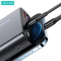 USAMS SuperMAC 30000mah 65W Fast Power Bank for Laptop and Smart Devices Charging Kit with 100W Type-C to Type-C PD Cable 14 USAMS SuperMAC 30000mah 65W Fast Power Bank for Laptop and Smart Devices Charging Kit with 100W Type-C to Type-C PD Cable - Image 7