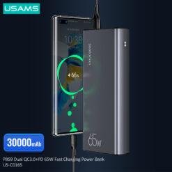 Alternative view of USAMS SuperMAC 30000mah 65W Fast Power Bank for Laptop and Smart Devices Charging Kit with 100W Type-C to Type-C PD Cable