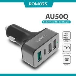 ROMOSS AU50Q Rocket Power Lite Car Charger with 4 Ports QC 3.0